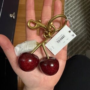 Coach Cherry Bag Charm Gold Hardware NWT Red Gold